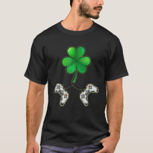 T-shirt Gamer St Patrick's Day Video Game Controller Shamr