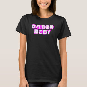 T-shirt Gamer tendance Baby Lettering Girly Retro Gaming T
