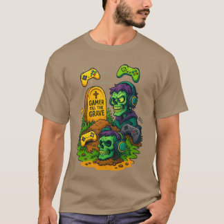 T-shirt “Gamer Till The Grave – Skull Gaming T-Shirt”