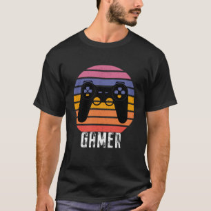 T-shirt Gamer Vidéo Rétro Contrôleur Jeux Jeu Garçons Gir