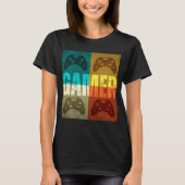 T-Shirt GAMER VINTAGE manette de jeu vidéo (Devant)