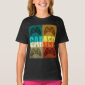 T-Shirt GAMER VINTAGE manette de jeu vidéo (Devant)