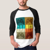 T-shirt GAMER VINTAGE VIDEO GAME CONTROLLER (Devant)