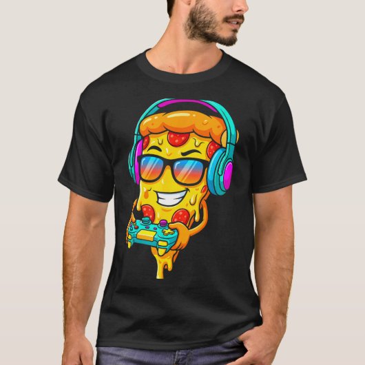 T-shirt Gamer Zza Slice Video Gaming Boy Enthusiast Gamer (Devant)