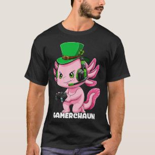 T-shirt Gamerchaun Gamer Axolotl Poisson Joue à des jeux v