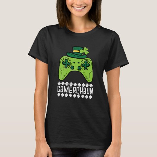 T-shirt Gamerchaun Irish Gamer Paddys Men St Patrick Day B (Devant)