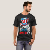 T-shirt Gamerica 4 juillet jeu vidéo American Flag Uncl (Devant entier)