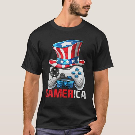 T-shirt Gamerica Video Game Controller 4 juillet Enfants B (Devant)