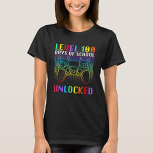 T-shirt Gamers Level 100 Days Of School Unlocked Game Boys