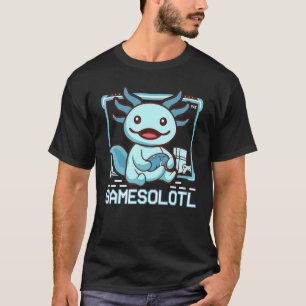 T-shirt Gamesalotl Axolotl Cute Playing Video Game