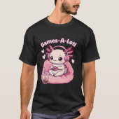 T-shirt Gamesolotl Axolotl Jeux Vidéo Rose Cute Kawaii Ax (Devant)