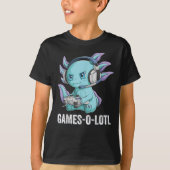 T-shirt Gamesolotl Axolotl Vidéo Gamer Kawaii Anime garçon (Devant)