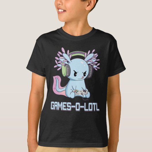 T-shirt Gamesolotl Axolotl Vidéo Gamer Kawaii Pastel Goth (Devant)