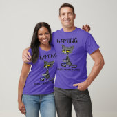 T-shirt Gaming Because Murder Is Wrong Funny Black Cat (Unisexe)
