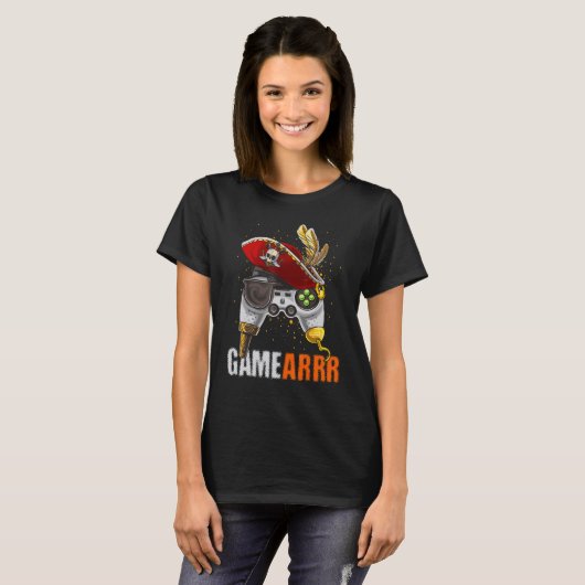 T-shirt Gaming Pirate Hat controller Video Game Controller (Devant entier)