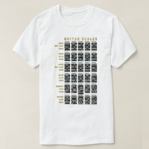 T-shirt Gammes de guitare sur l'avant et l'arrière
