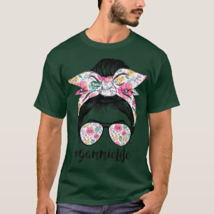 T-shirt Gammie Life Messy Cheveux Bun Floral Femmes Mères