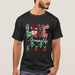 T-shirt Gammy Snowman Amour Gammy Life Noël Rouge Plaid