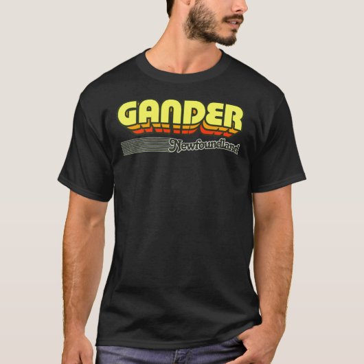 T-shirt Gander, Newfoundland Retro Stripes Classic T-Shir (Devant)