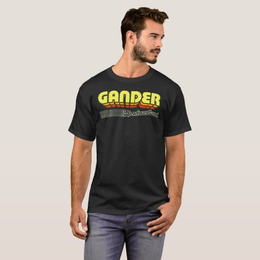 T-shirt Gander, Newfoundland Retro Stripes Classic T-Shir (Devant entier)