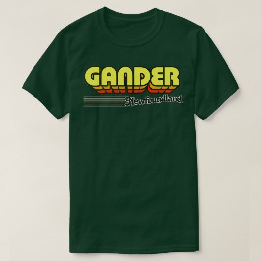 T-shirt Gander - Terre-Neuve - Rayures rétro (Design devant)