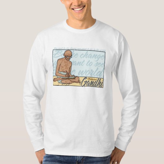 T-shirt Gandhi soit la citation de changement (Devant)