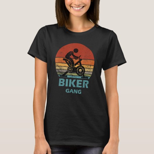 T-shirt Gang De Biker Spin Dit Gym Exercice Cours De Spinn (Devant)
