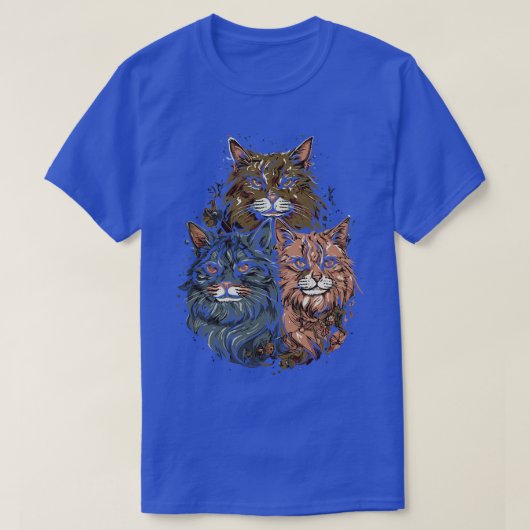 T-shirt Gang de chat de coton du Maine (Design devant)