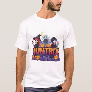 T-shirt Gang de Filles Effrayantes avec Citrouilles et Tex