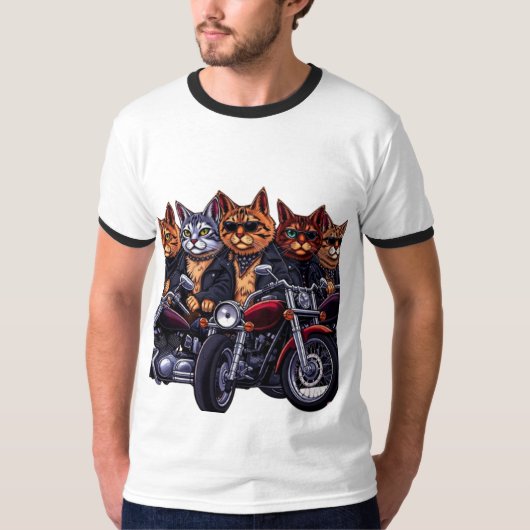T-shirt Gang Feline Biker (Devant)