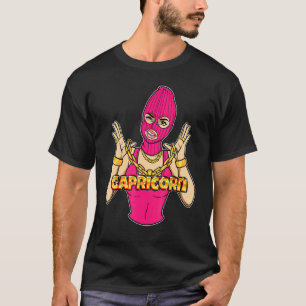 T-shirt Gangsta Girl Capricorn Masquée Gangster Femme avec