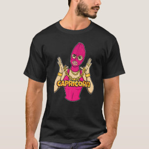 T-shirt Gangsta Girl Capricorn Masquée Gangster Femme avec