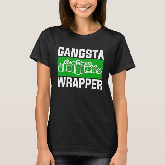 T-shirt Gangsta Wrapper Christmas Clothing for Men and F (Devant)