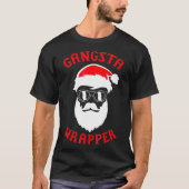 T-shirt Gangsta Wrapper Cool Santa Claus Noël Rapper (Devant)