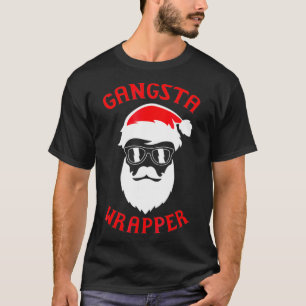 T-shirt Gangsta Wrapper Cool Santa Claus Noël Rapper