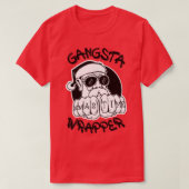 T-shirt Gangsta Wrapper Funny Santa Claus Gangster (Lumièr (Design devant)