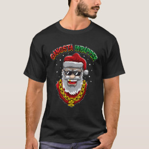 T-shirt Gangsta Wrapper Santa Claus De L'Enveloppement De
