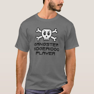 T-shirt Gangster Didgeridoo Joueur Crâne et l'os croisé wi