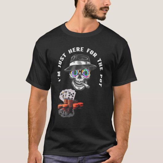 T-shirt Gangster Gangster Gambler Skull Royal Flush Poker (Devant)