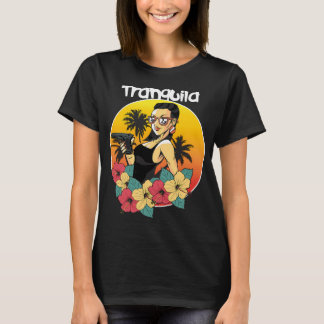 T-shirt Gangster Latina Tranquilo avec des fleurs.