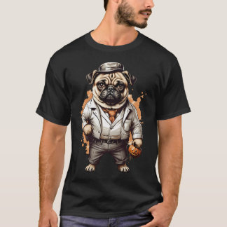T-shirt Gangster Pug Halloween