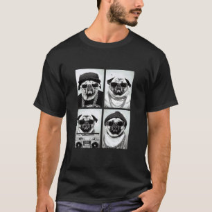 T-shirt Gangsters Drôles Pugs Hip Hop Rap Chiens de Rue Ur