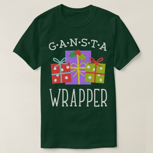 T-shirt Gansta Wrapper Christmas Cadeaux Boxes (Design devant)