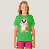 T-shirt Gant de baseball de hamster (Devant entier)