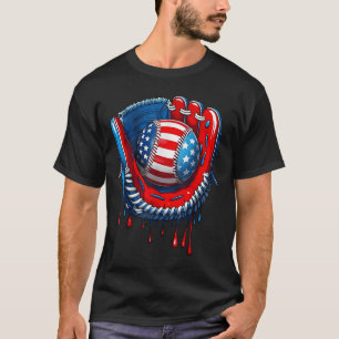 T-shirt Gant de Baseball Drip Boy Crème Glacée Patriotique