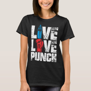 T-shirt Gant de boxe amusant Tee Live Love Punch