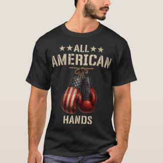 T-shirt Gant de boxe Drapeau américain patriotique de tout