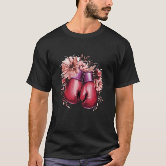T-shirt Gants de boxe avec composition florale (Devant)
