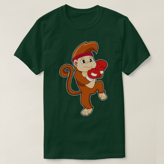 T-shirt Gants de boxe de boxeur singe (Design devant)