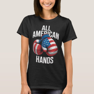 T-shirt Gants de boxe Drapeau américain Patriotic Usa Fla